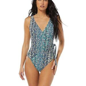 NWT Vince Camuto Women's Surplice V-Neck Side Tie One Piece Sz 8 $140 AA305